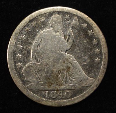 1840 LIBERTY SEATED HALF DIME VG. CHECK OUT OUR UPCOMING AUCTIONS ESTIMATE $150 - $200.