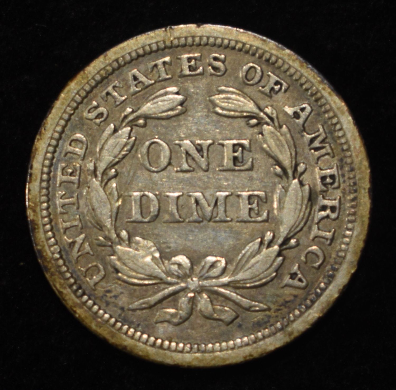1845 LIBERTY SEATED DIME XF
