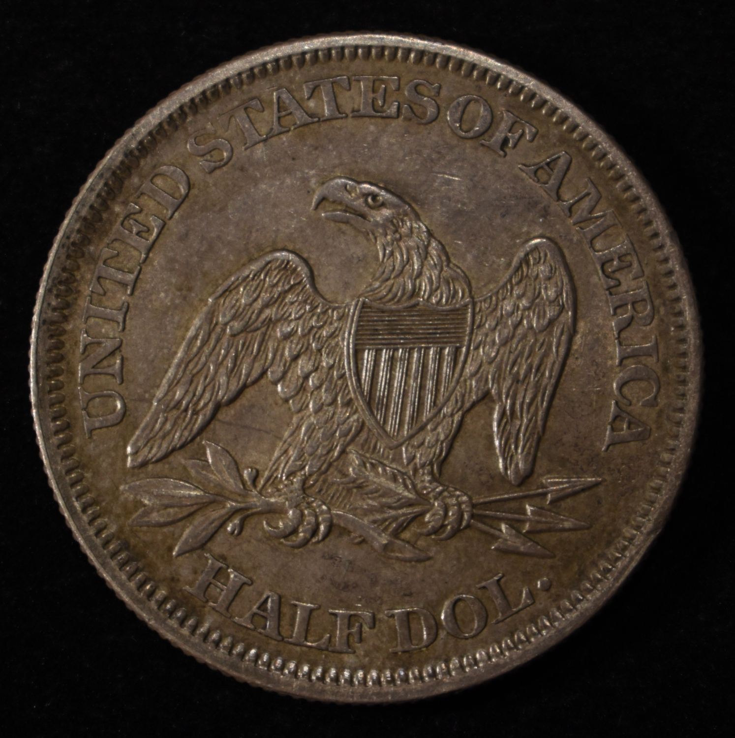 1861 SEATED LIBERTY HALF DOLLAR AU/BU