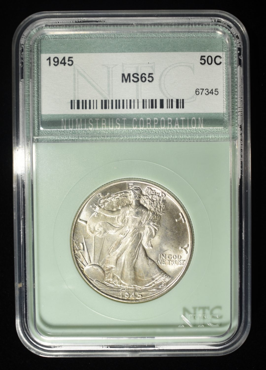 1945 WALKING LIBERTY HALF DOLLAR NTC GEM BU