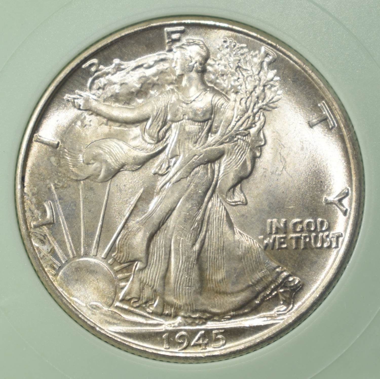 1945 WALKING LIBERTY HALF DOLLAR NTC GEM BU