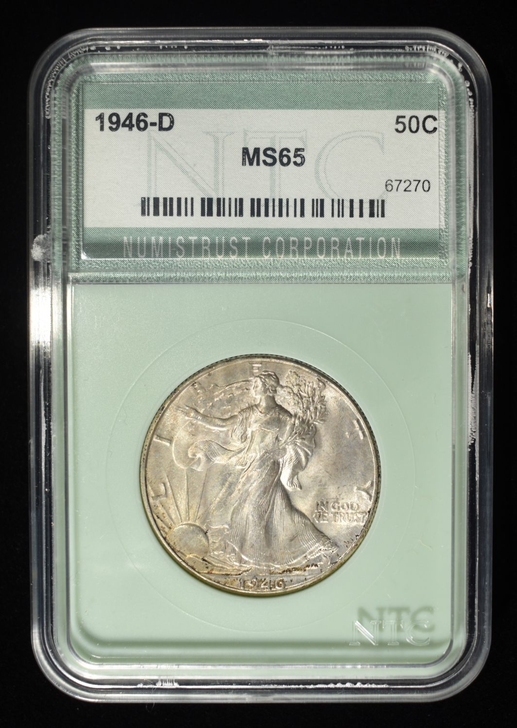 1946-D WALKING LIBERTY 50C NTC GEM BU
