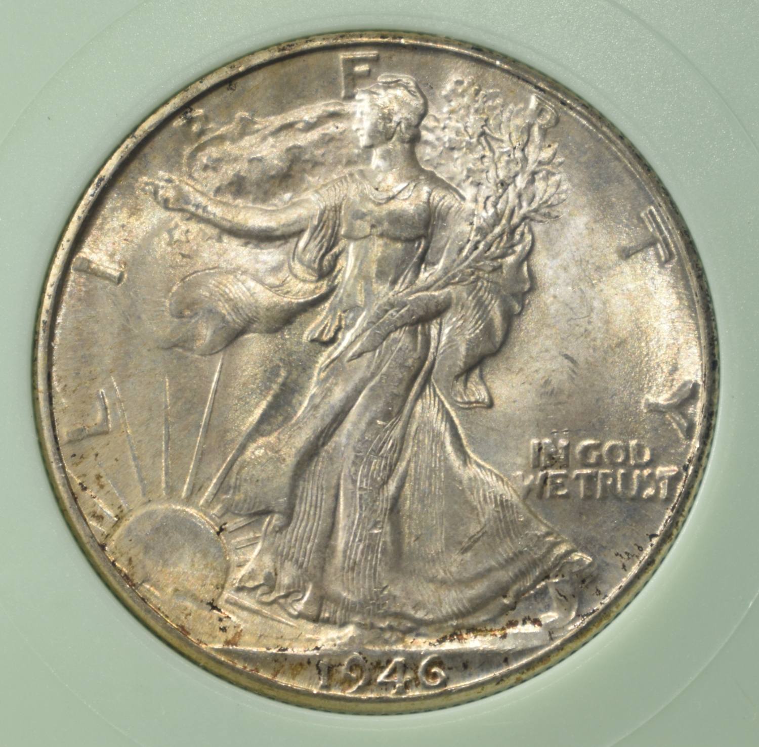 1946-D WALKING LIBERTY 50C NTC GEM BU