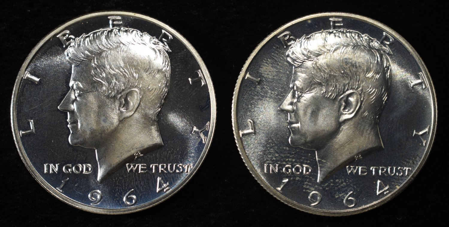 (2) 90% SILVER 1964 KENNEDY HALF DOLLARS PROOF BU