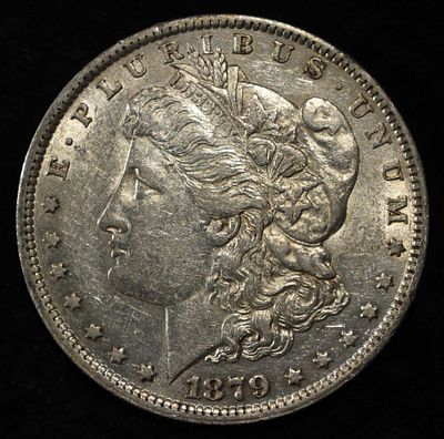 1879-O MORGAN DOLLAR AU/BU. WEEKLY COIN & CURRENCY AUCTIONS ESTIMATE $130 - $150.