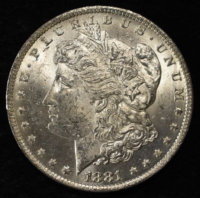 1881-O MORGAN DOLLAR BU. BID WITH SILVER CITY AUCTIONS ESTIMATE $100 - $130.