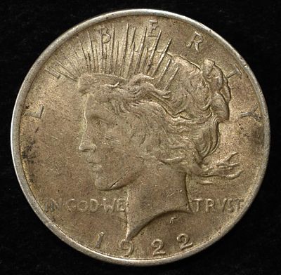 1922 PEACE DOLLAR. TOP RATED AUCTION HOUSE