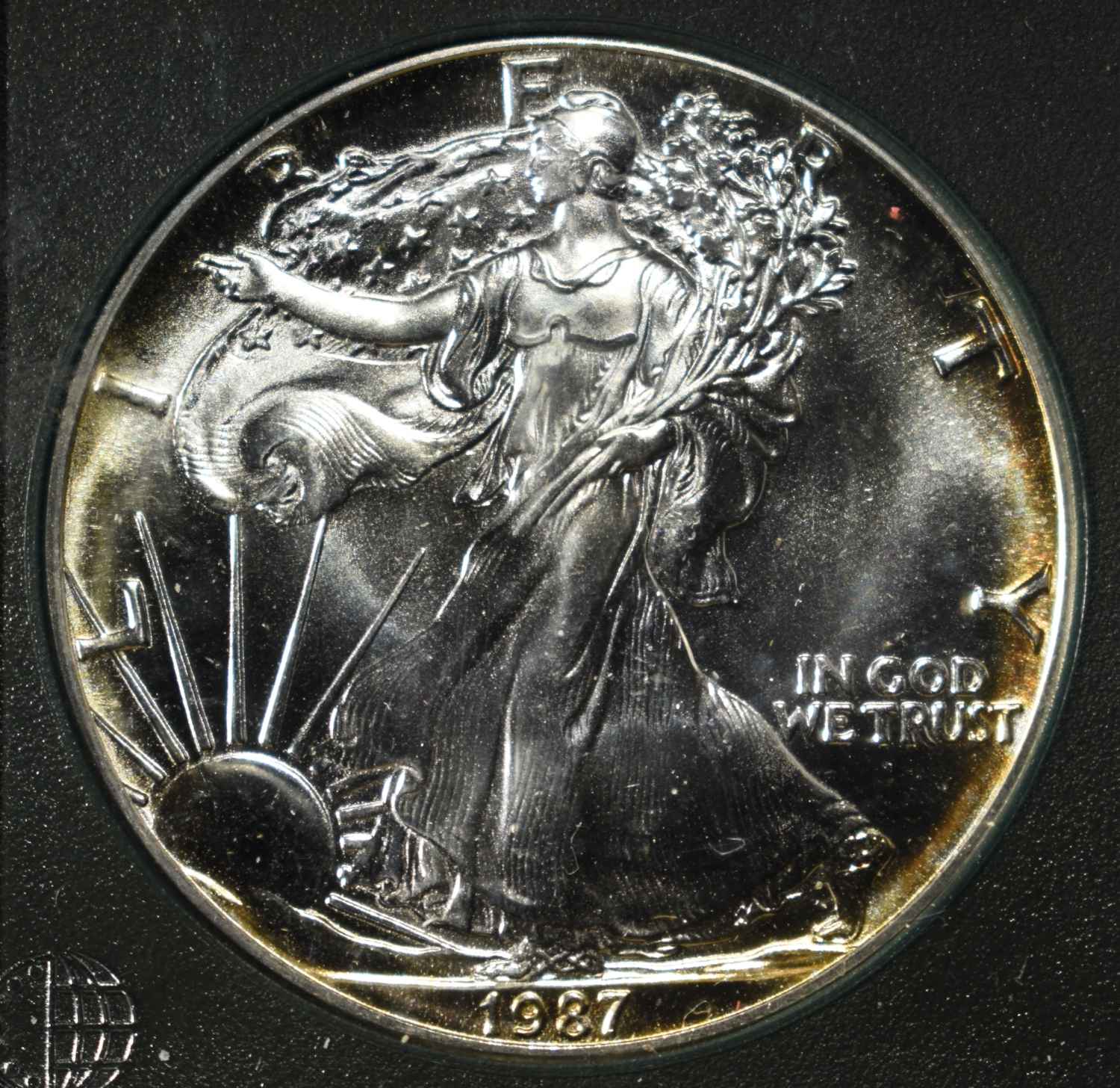 1987 AMERICAN SILVER EAGLE NEC PERFECT GEM BU
