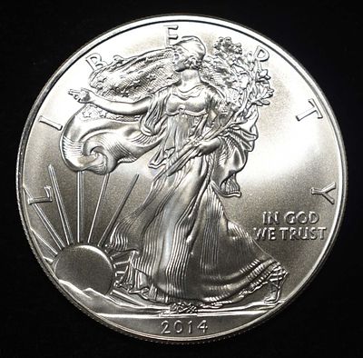 2014 AMERICAN SILVER EAGLE. WEEKLY COIN & CURRENCY AUCTIONS ESTIMATE $130 - $180.