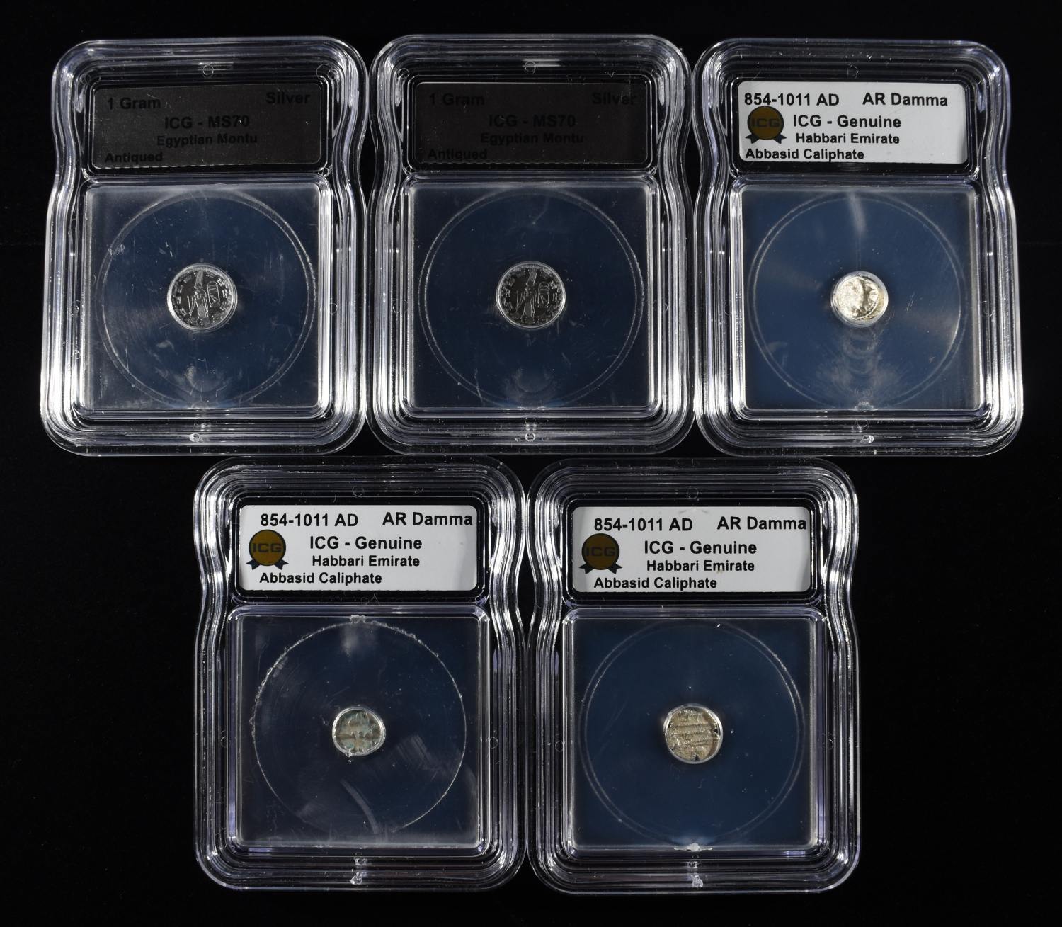 (5) GRADED ICG COINS