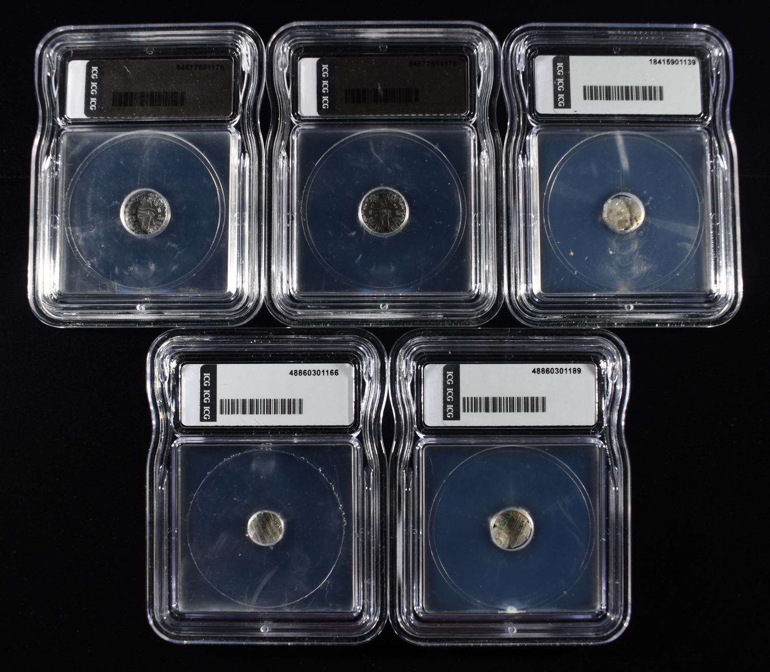 (5) GRADED ICG COINS