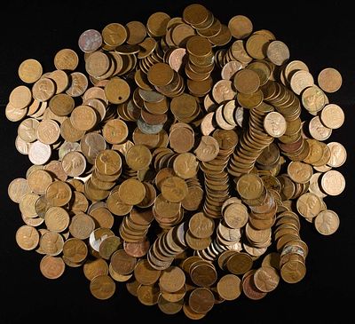 (500) 40'S & 50'S WHEAT CENTS. LEADERS IN ON-LINE AUCTIONS ESTIMATE $90 - $110.