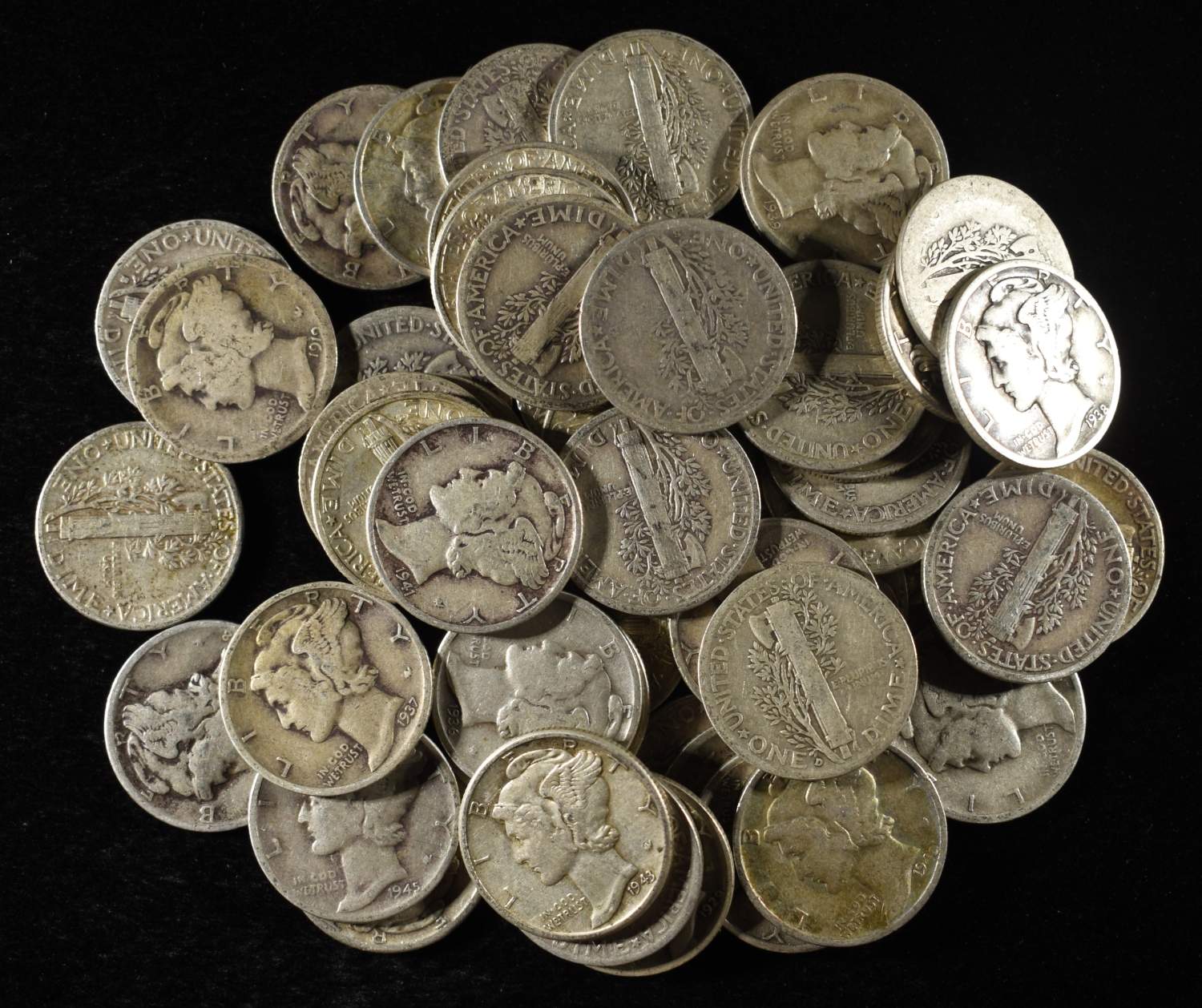 (50) MERCURY DIMES