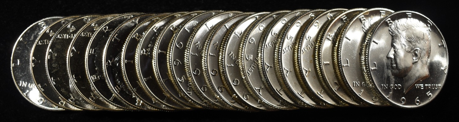 1965 KENNEDY HALF DOLLARS SMS ROLL