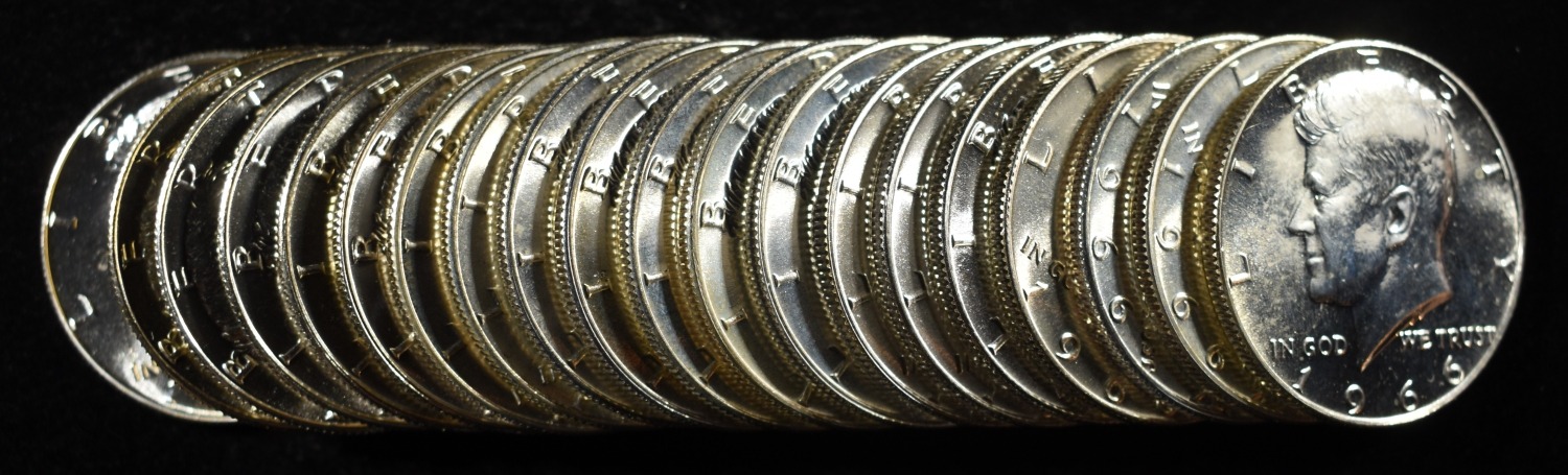 1966 KENNEDY HALF DOLLARS SMS ROLL