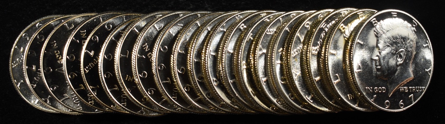 1967 KENNEDY HALF DOLLARS SMS ROLL