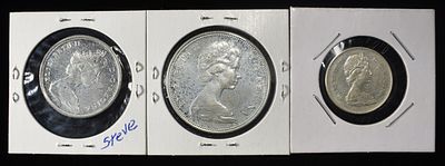25C, 50C & $1 CANADA. TOP RATED AUCTION HOUSE ESTIMATE $130 - $180.