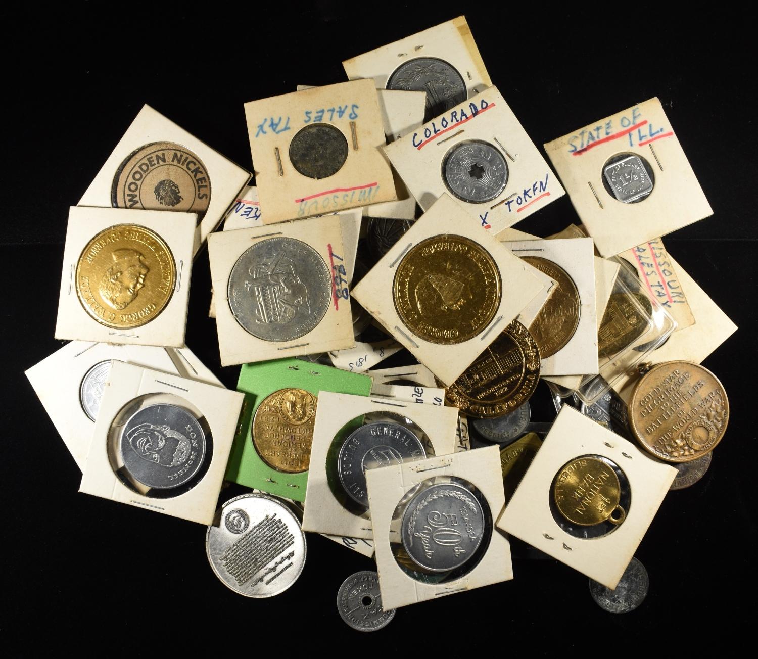 (50) MISC. TOKENS AND MEDALS