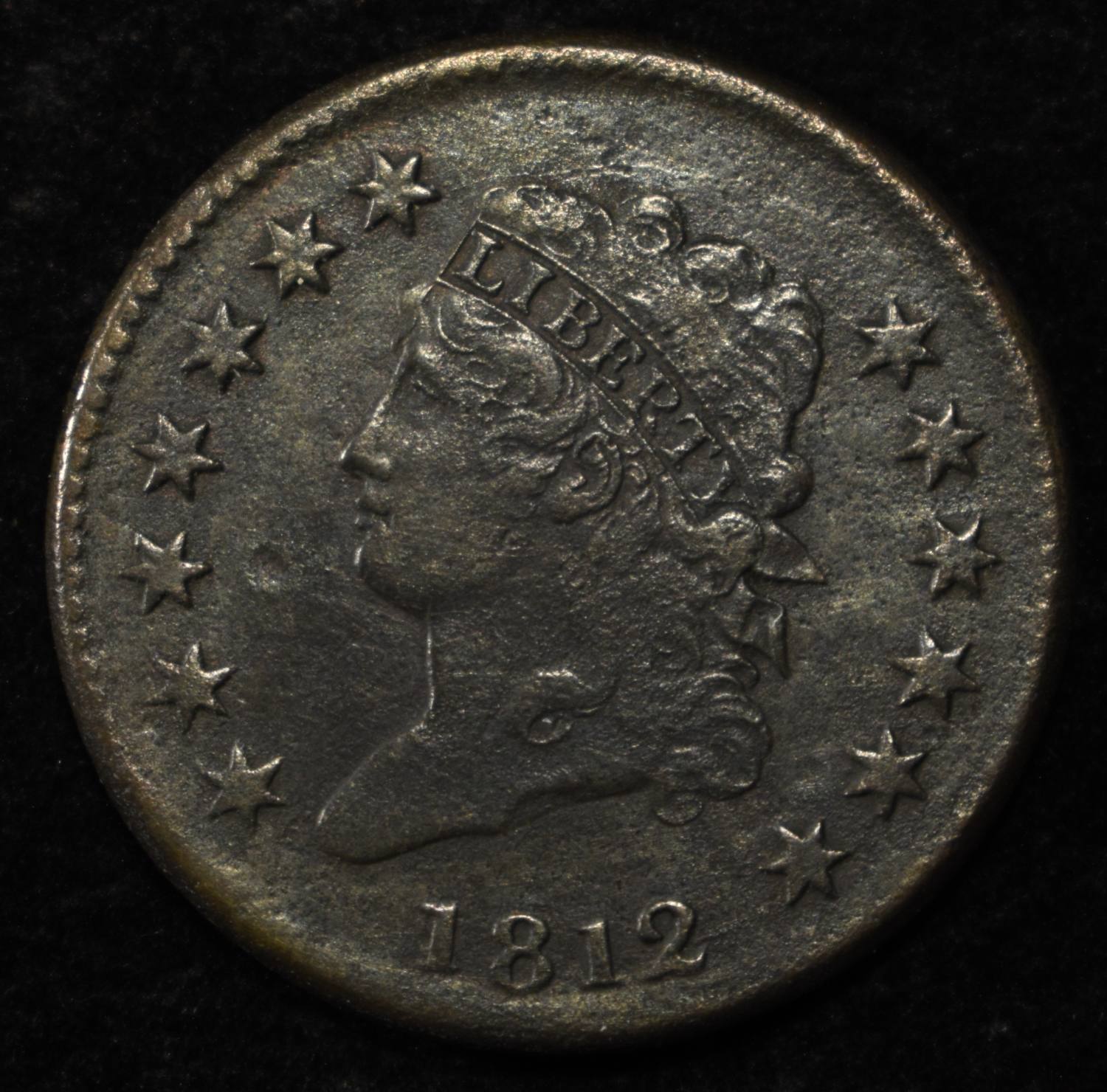 1812 CLASSIC HEAD LARGE CENT XF