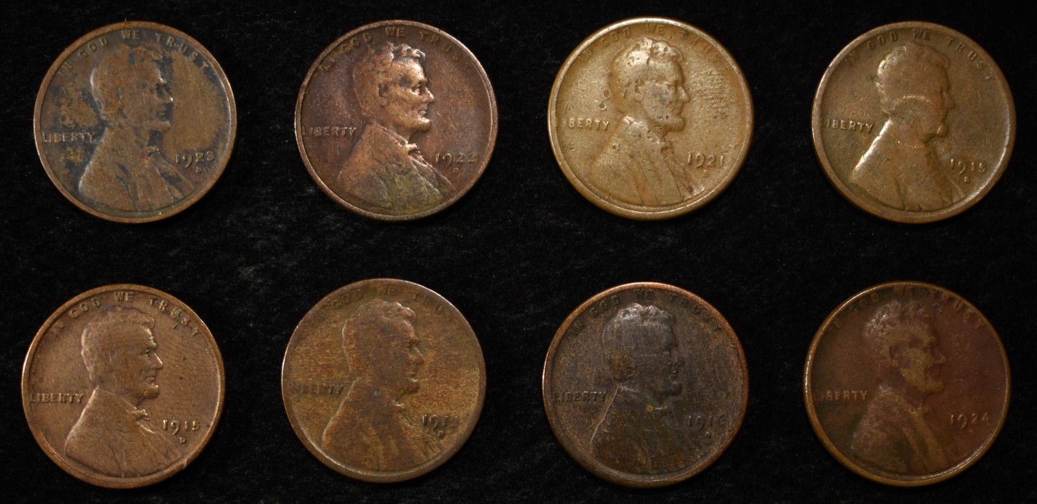 8 NICE EARLY SEMIKEY WHEAT CENTS