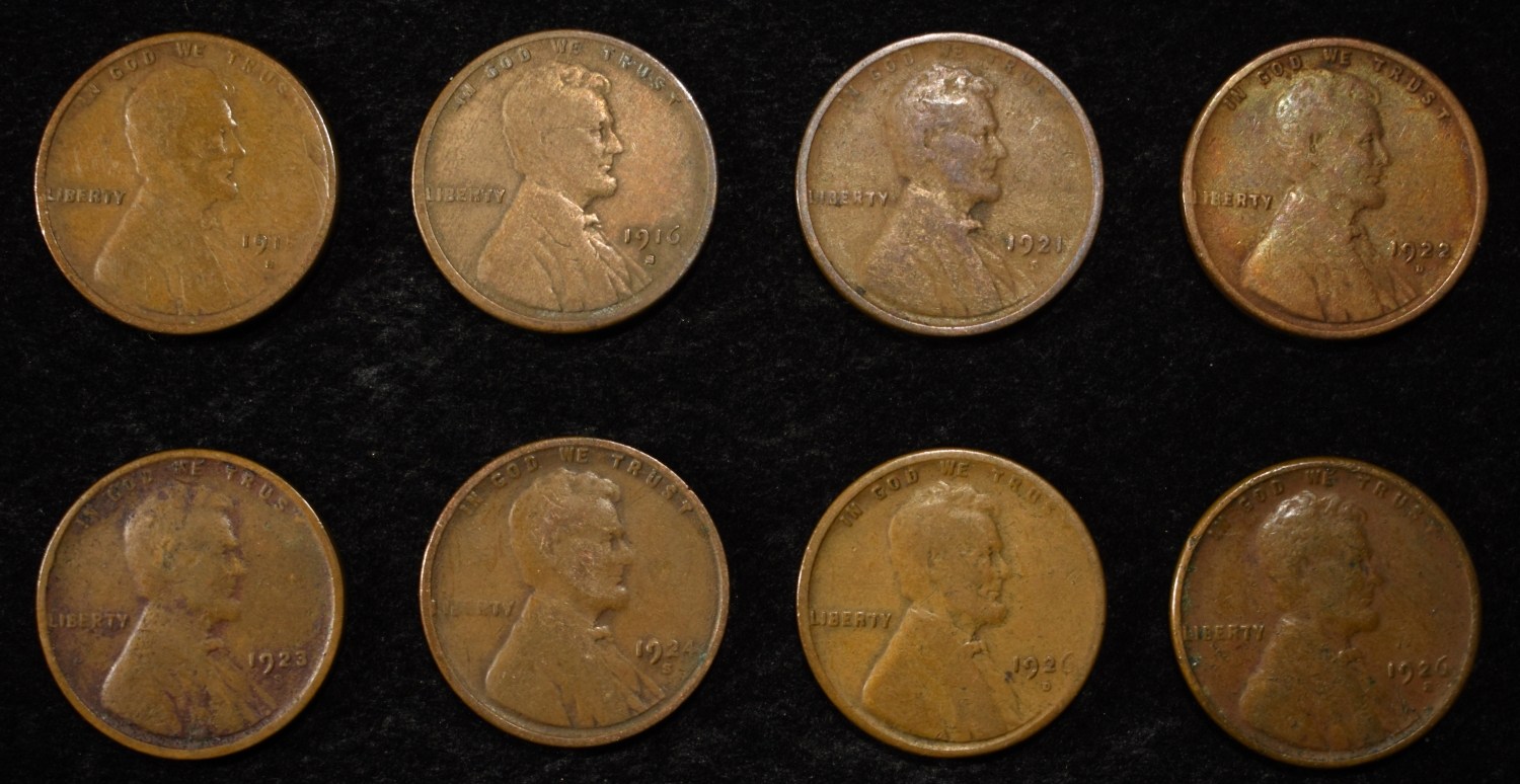8 NICE EARLY SEMIKEY WHEAT CENTS
