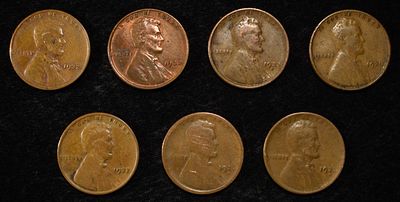 7 NICE EARLY SEMIKEY WHEAT CENTS. (2) 26-D, 31-P, (2) 32-P, 33-P & 33-D ESTIMATE $60 - $80.