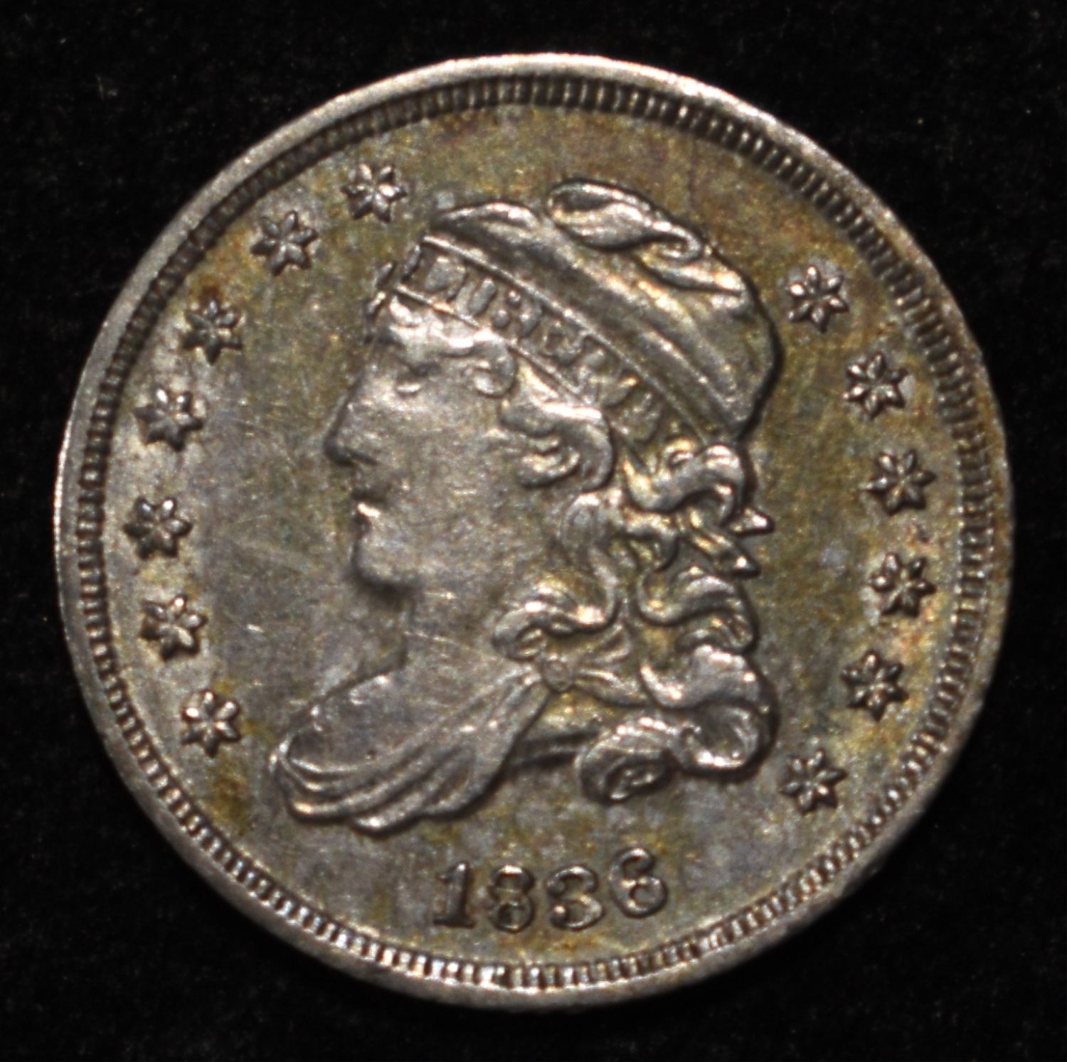1836 BUST HALF DIME AU/BU