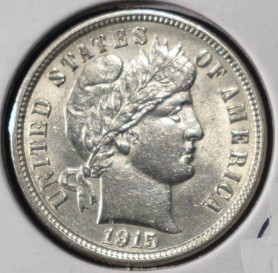 1915 BARBER DIME BU. WEEKLY COIN & CURRENCY AUCTIONS ESTIMATE $160 - $210.