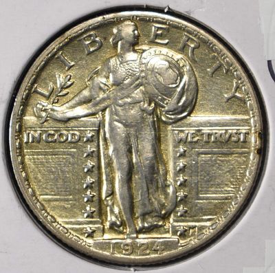 1924 STANDING LIBERTY QUARTER BU. WEEKLY COIN & CURRENCY AUCTIONS ESTIMATE $230 - $280.