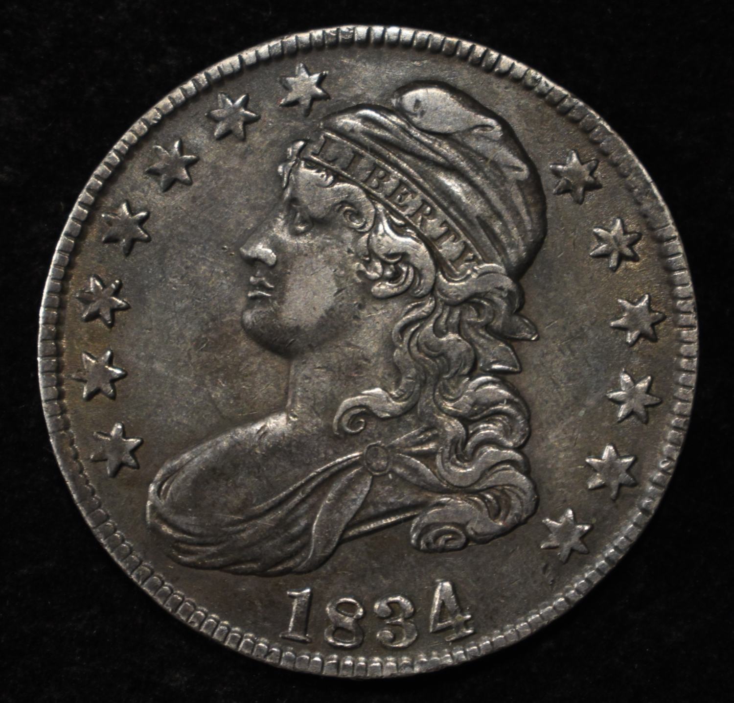 1834 CAPPED BUST HALF DOLLAR AU