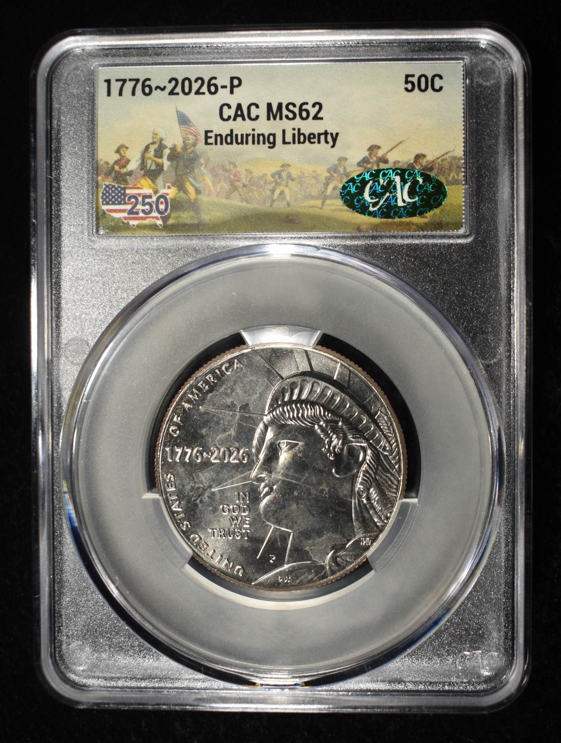 1776-2026-P 50C ENDURING LIBERTY CAC MS62