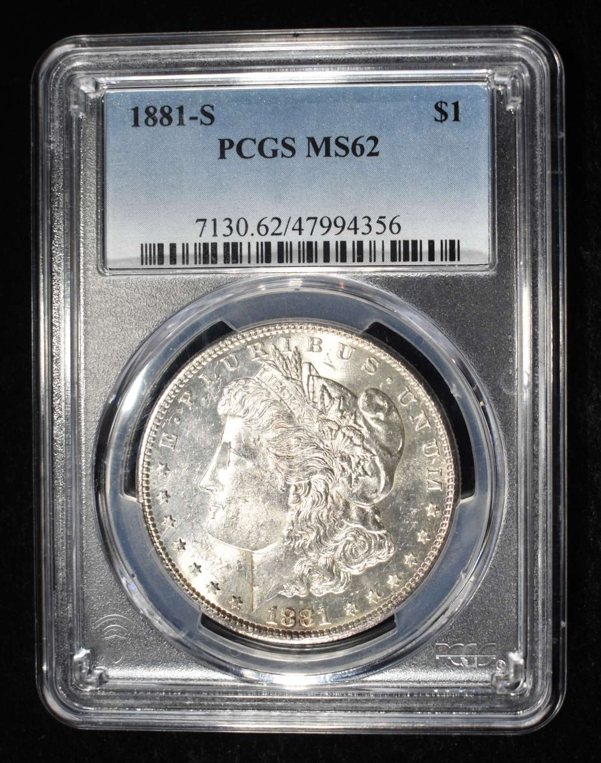 1881-S MORGAN DOLLAR PCGS MS-62