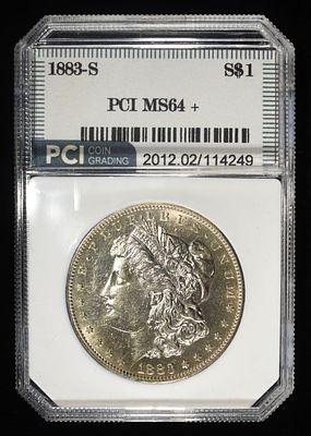 1883-S MORGAN DOLLAR PCI CH/GEM BU. TOP RATED AUCTION HOUSE ESTIMATE $3250 - $3750.