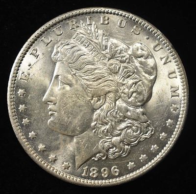 1896-O MORGAN DOLLAR SHARP BU LIGHT OLD CLEANING. BID WITH SILVER CITY AUCTIONS ESTIMATE $2000 - 