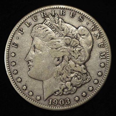 1903-S MORGAN DOLLAR XF. LEADERS IN ON-LINE AUCTIONS ESTIMATE $775 - $875.