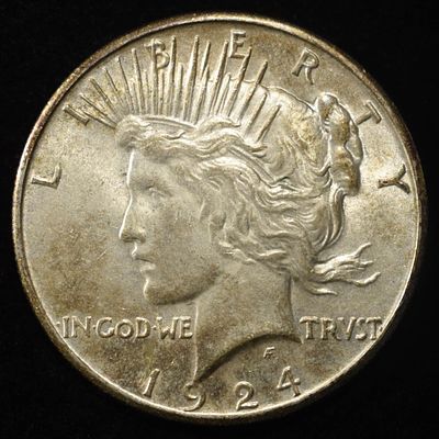 1924-S PEACE DOLLAR CHOICE ORIG UNC. TOP RATED AUCTION HOUSE ESTIMATE $200 - $250.