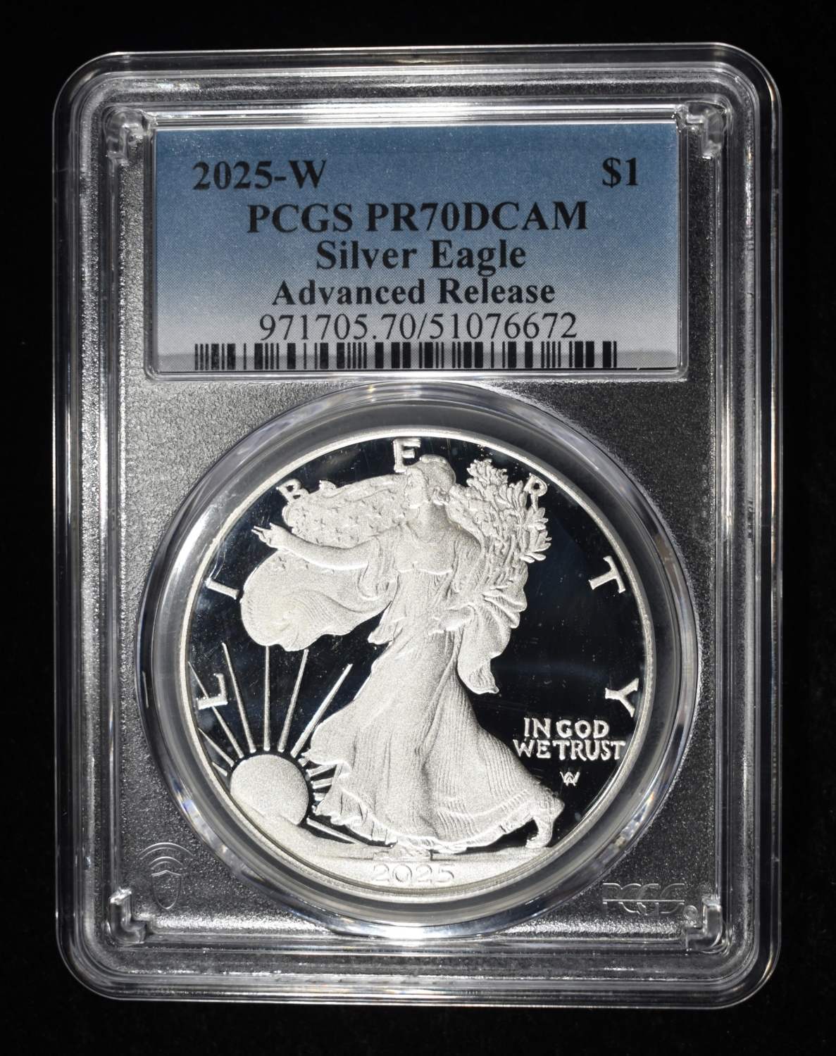 2025-W AMERICAN SILVER EAGLE PCGS PR70 DCAM