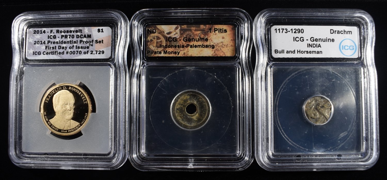 (3) GRADED ICG COINS