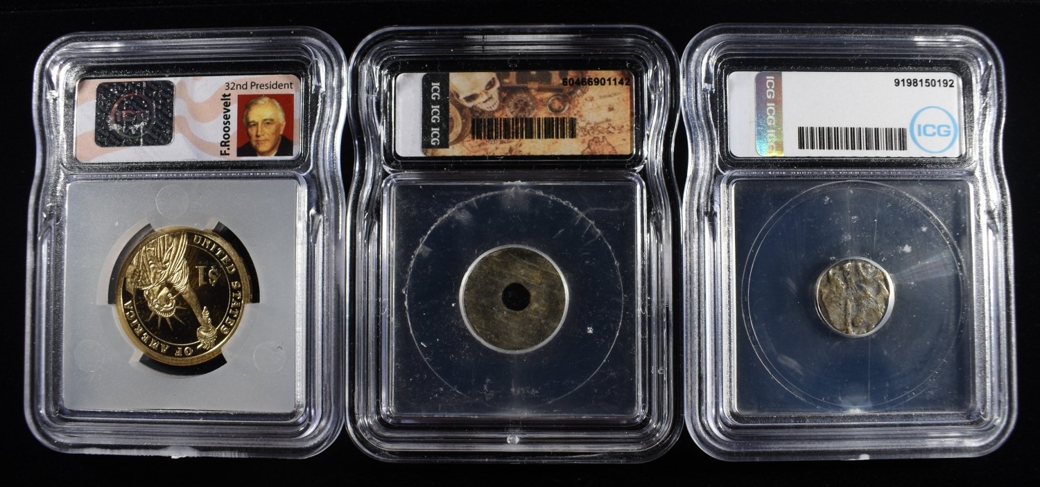 (3) GRADED ICG COINS