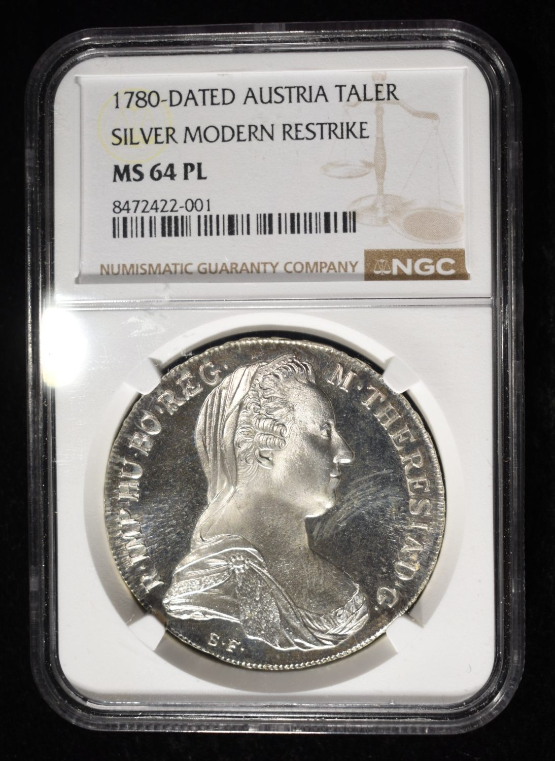 1780-DATED AUSTRIA TALER NGC MS64 PL