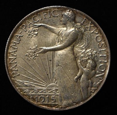 1915-S PAN-PAC COMMEM HALF BU. TOP RATED AUCTION HOUSE ESTIMATE $700 - $800.