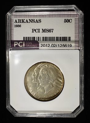 1936 ARKANSAS COMMEM HALF DOLLAR PCI SUPERB GEM BU. BID WITH SILVER CITY AUCTIONS ESTIMATE $400 