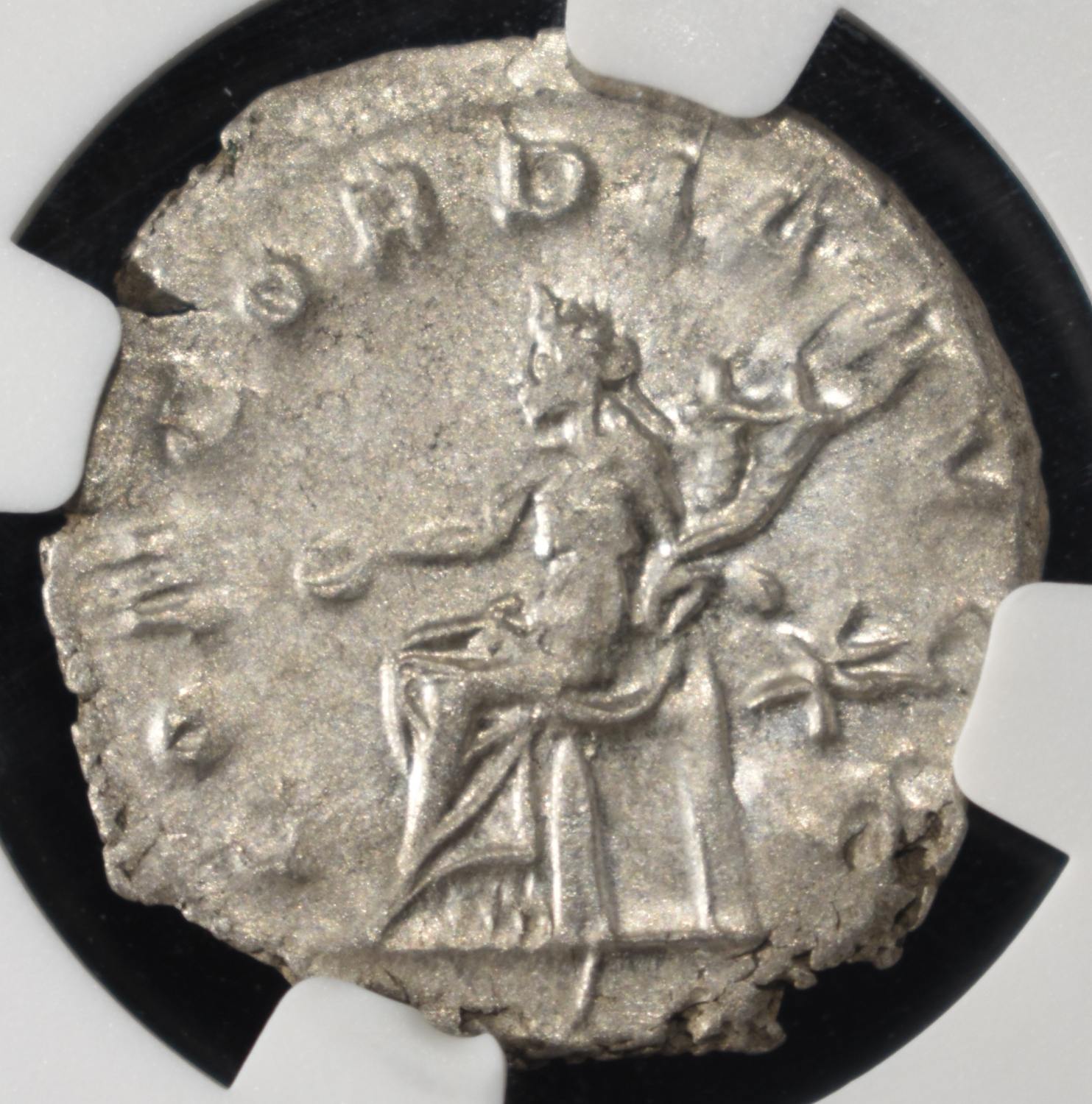 VOLUSIAN, AD 251-253 AR DOUBLE-DENARIUS NGC AU
