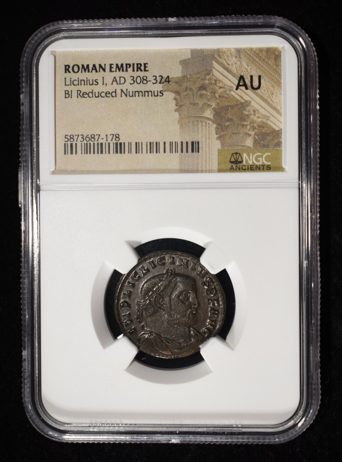 AD 308-324 LICINIUS I BI REDUCED NUMMUS NGC AU