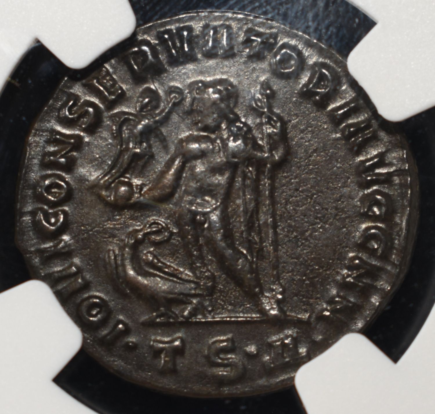 AD 308-324 LICINIUS I BI REDUCED NUMMUS NGC AU