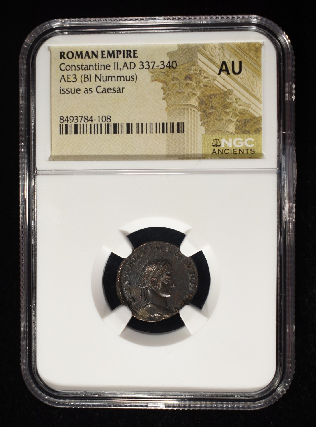AD 337-340 CONSTANTINE II AE3 (BI NUMMUS) NGC AU
