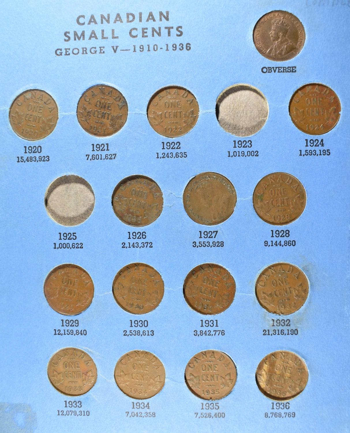 (8) CANADIAN SMALL CENT COLLECTIONS
