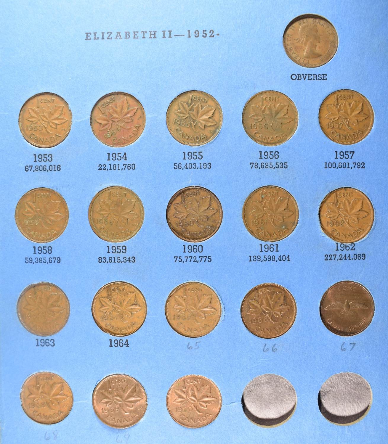 (8) CANADIAN SMALL CENT COLLECTIONS
