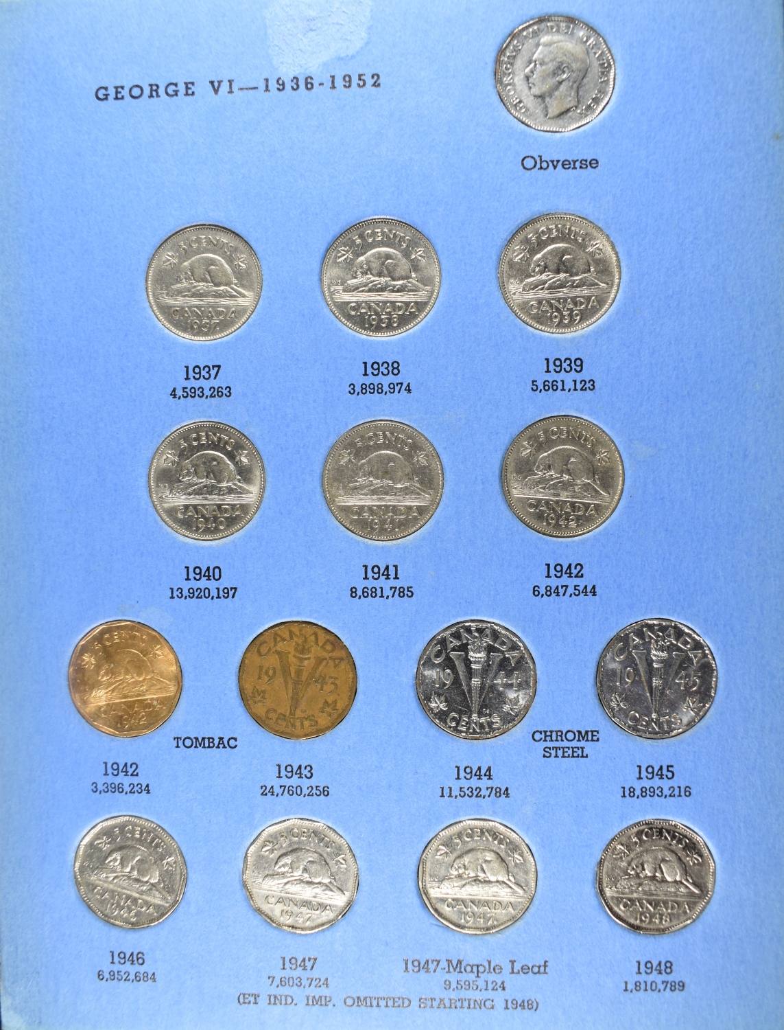 (5) CANADIAN NICKEL COLLECTIONS