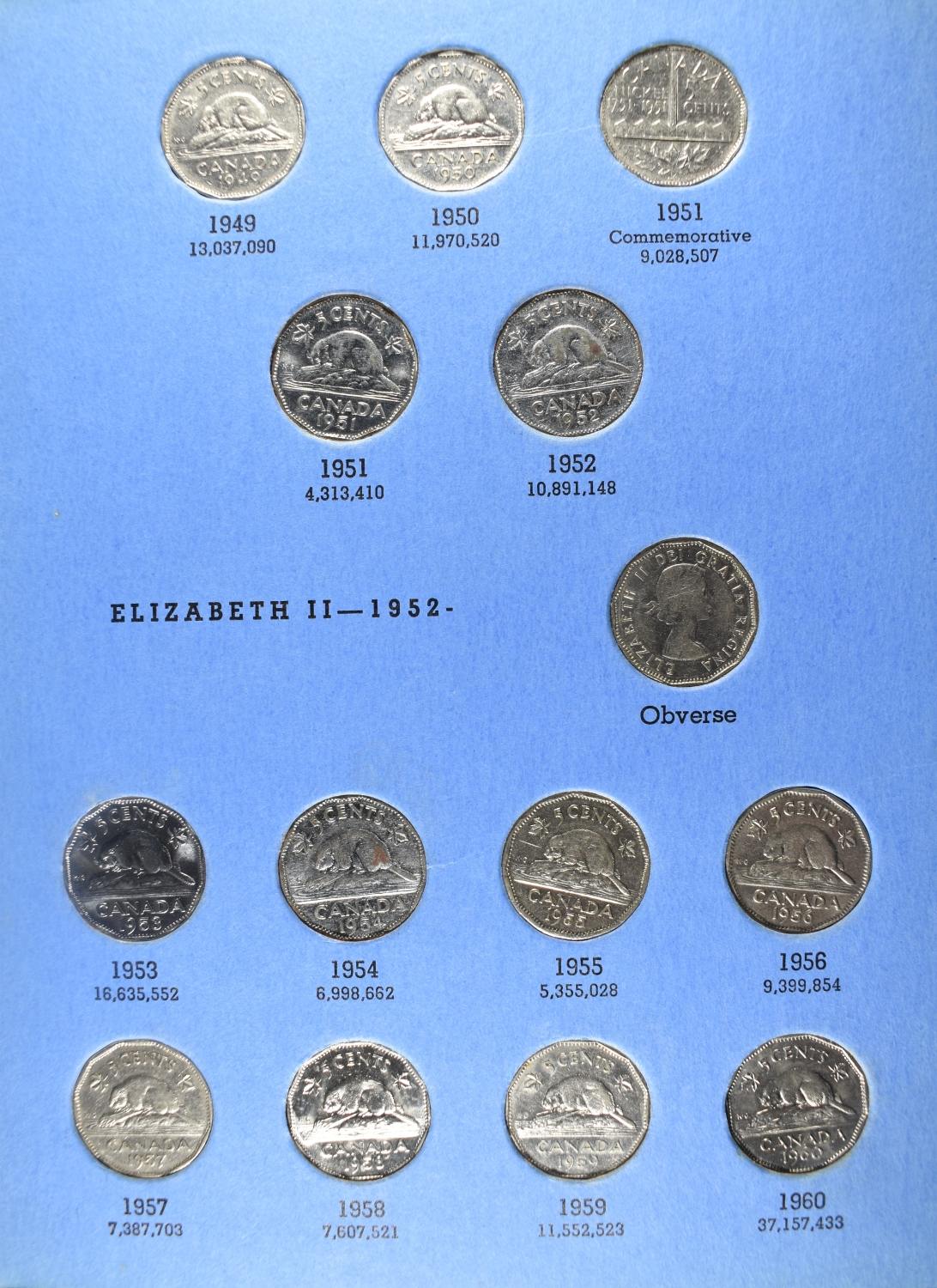 (5) CANADIAN NICKEL COLLECTIONS